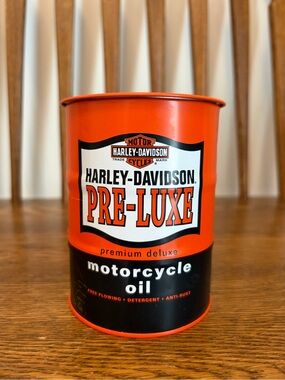 Harley-Davidson Pre-Luxe Motorcycle Oil Tin Can Container Roadhouse Collection